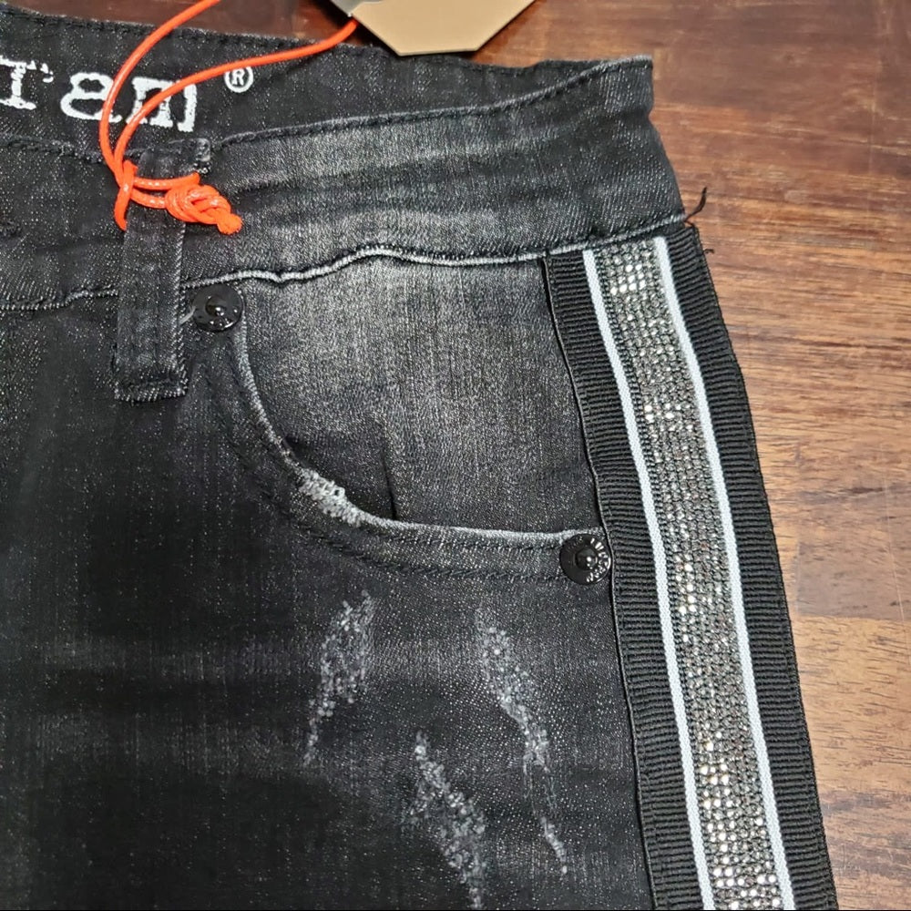 Sz Various denim side stripe jean shorts