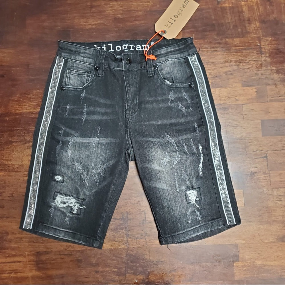 Sz Various denim side stripe jean shorts