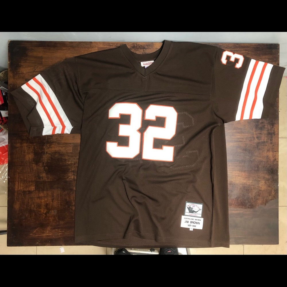 Sz 58 Jim brown throwback authentic jersey