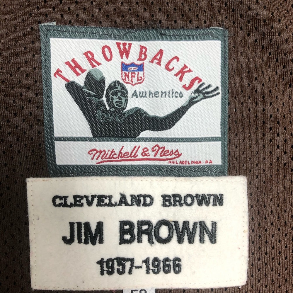 Sz 58 Jim brown throwback authentic jersey