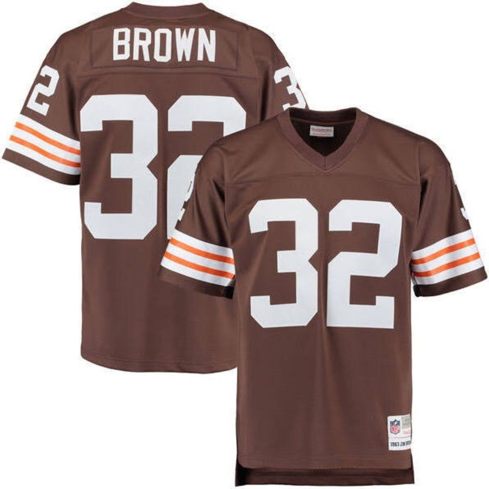 Sz 58 Jim brown throwback authentic jersey