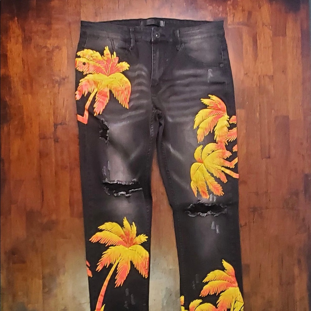 Sz various black tree denim jeans