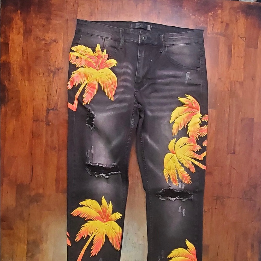 Sz various black tree denim jeans