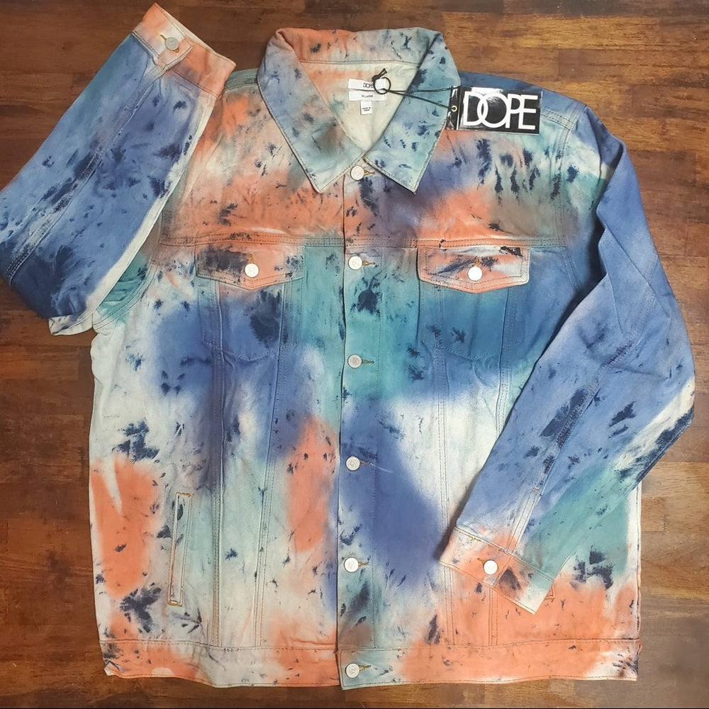 2 piece 2xl dope jacket tye dye