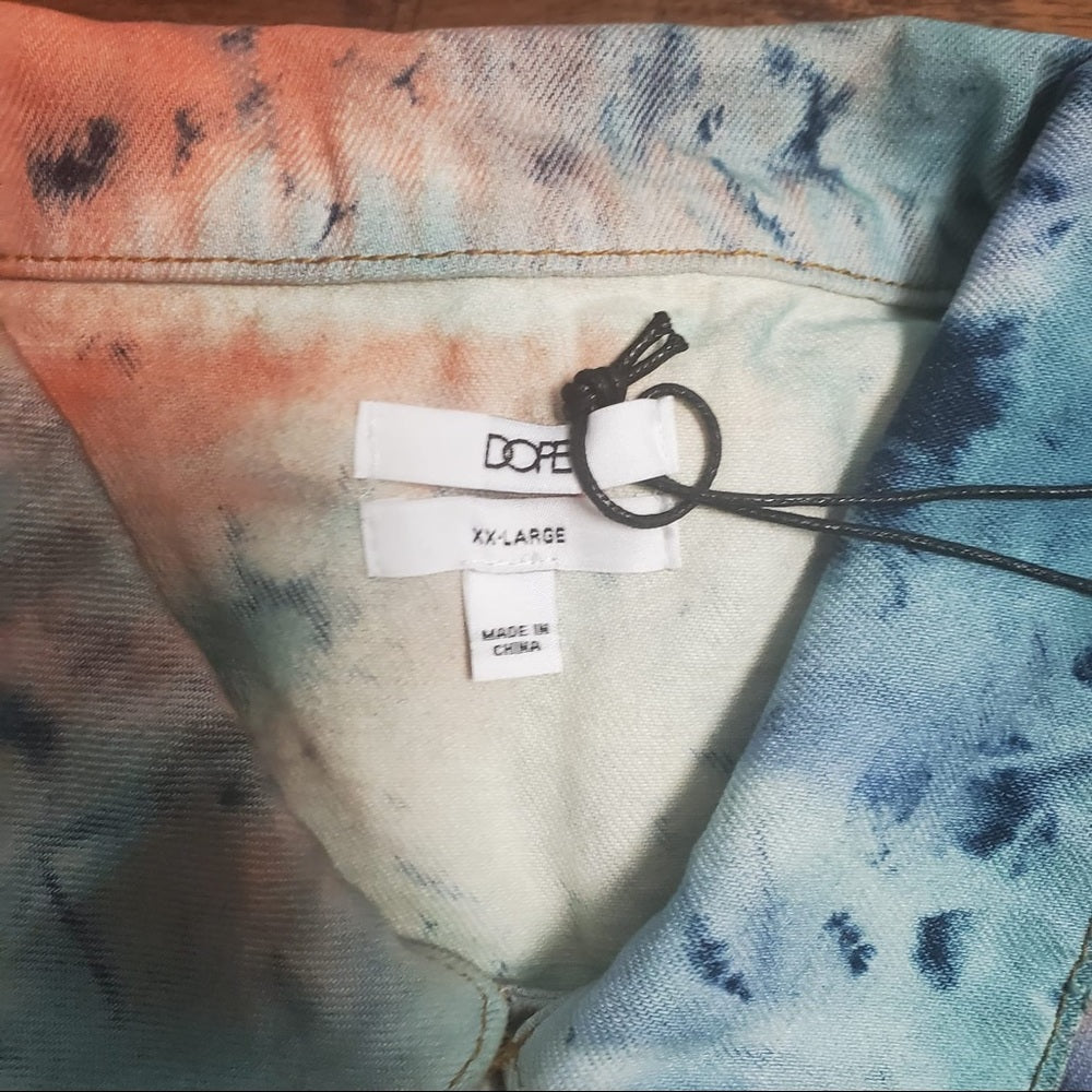 2 piece 2xl dope jacket tye dye