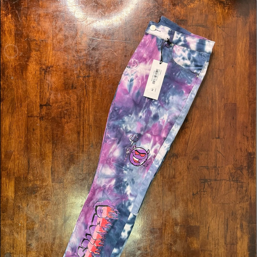 Sz various tye dye copper 9 jeans purple