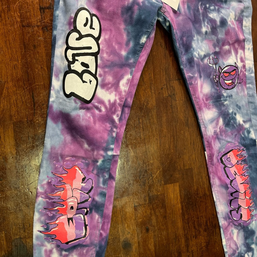 Sz various tye dye copper 9 jeans purple
