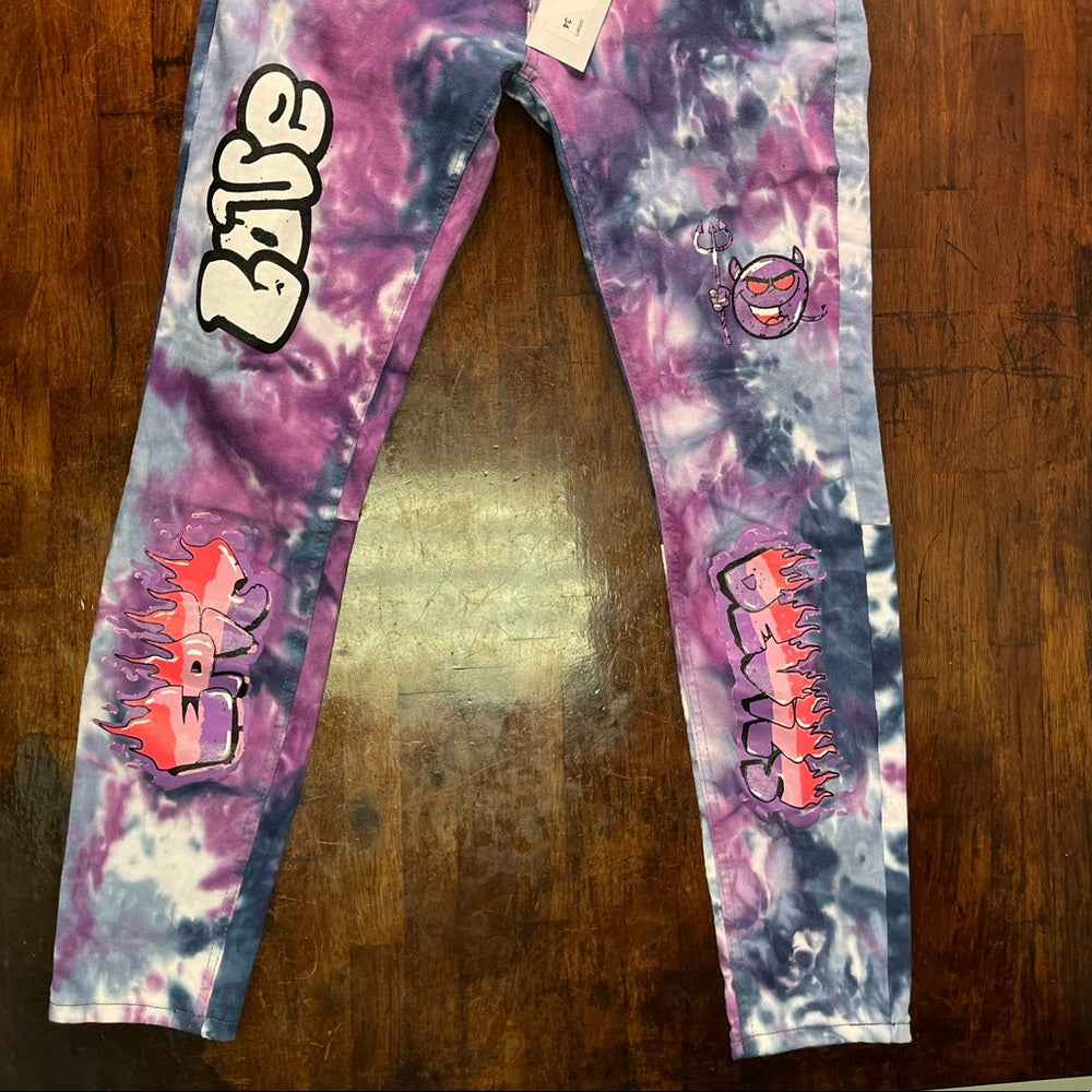 Sz various tye dye copper 9 jeans purple