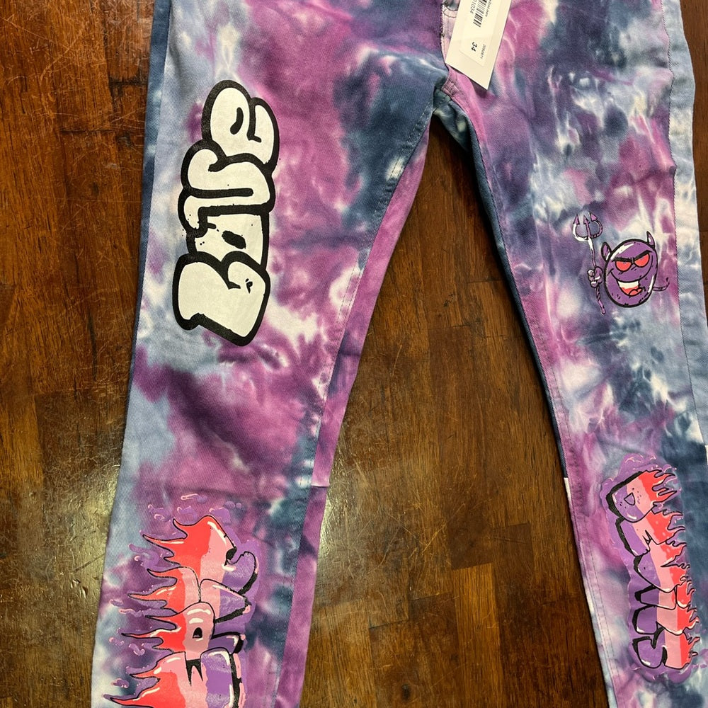 Sz various tye dye copper 9 jeans purple