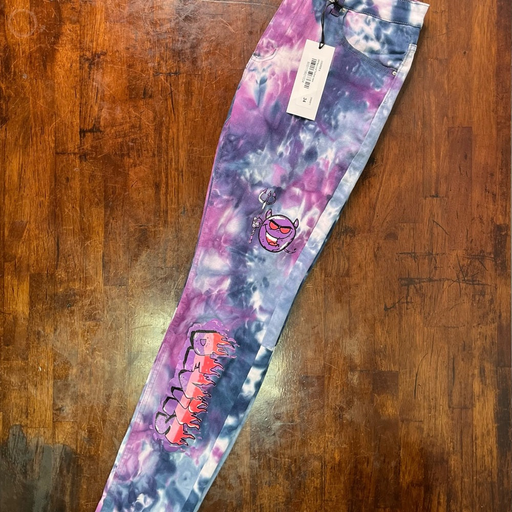 Sz various tye dye copper 9 jeans purple