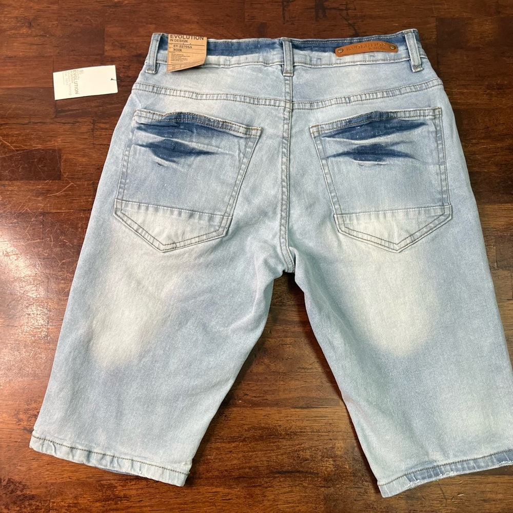 Evolution graphic jean shorts Sz Various