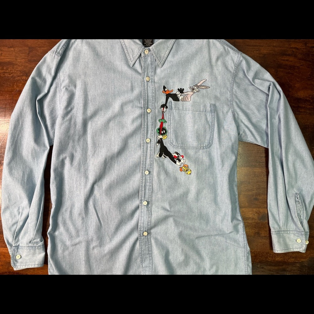 Sz Large Warner brother longsleeve polo