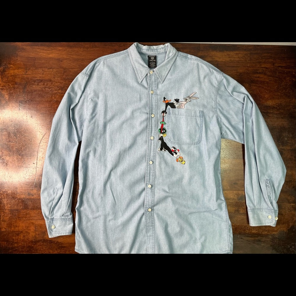 Sz Large Warner brother longsleeve polo