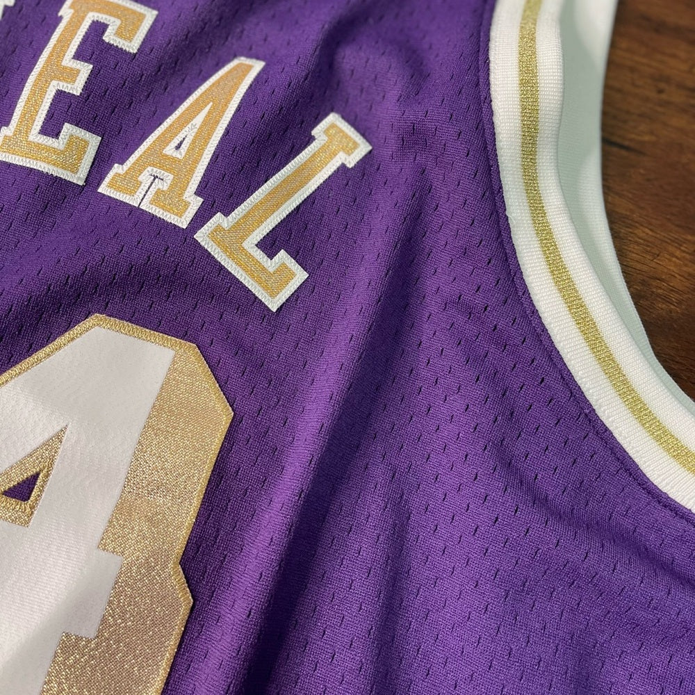 Sz 3xl Mens Mitchell & Ness NBA CNY Swingman Jersey Lakers 96 Shaquille O'Neal