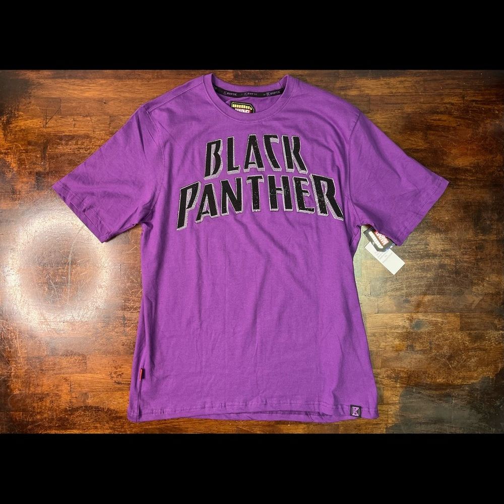Black panther rhymestone tee Sz Various