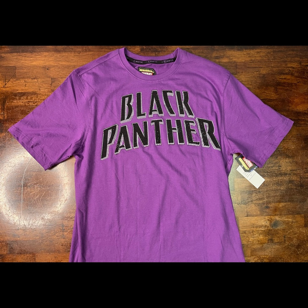 Black panther rhymestone tee Sz Various