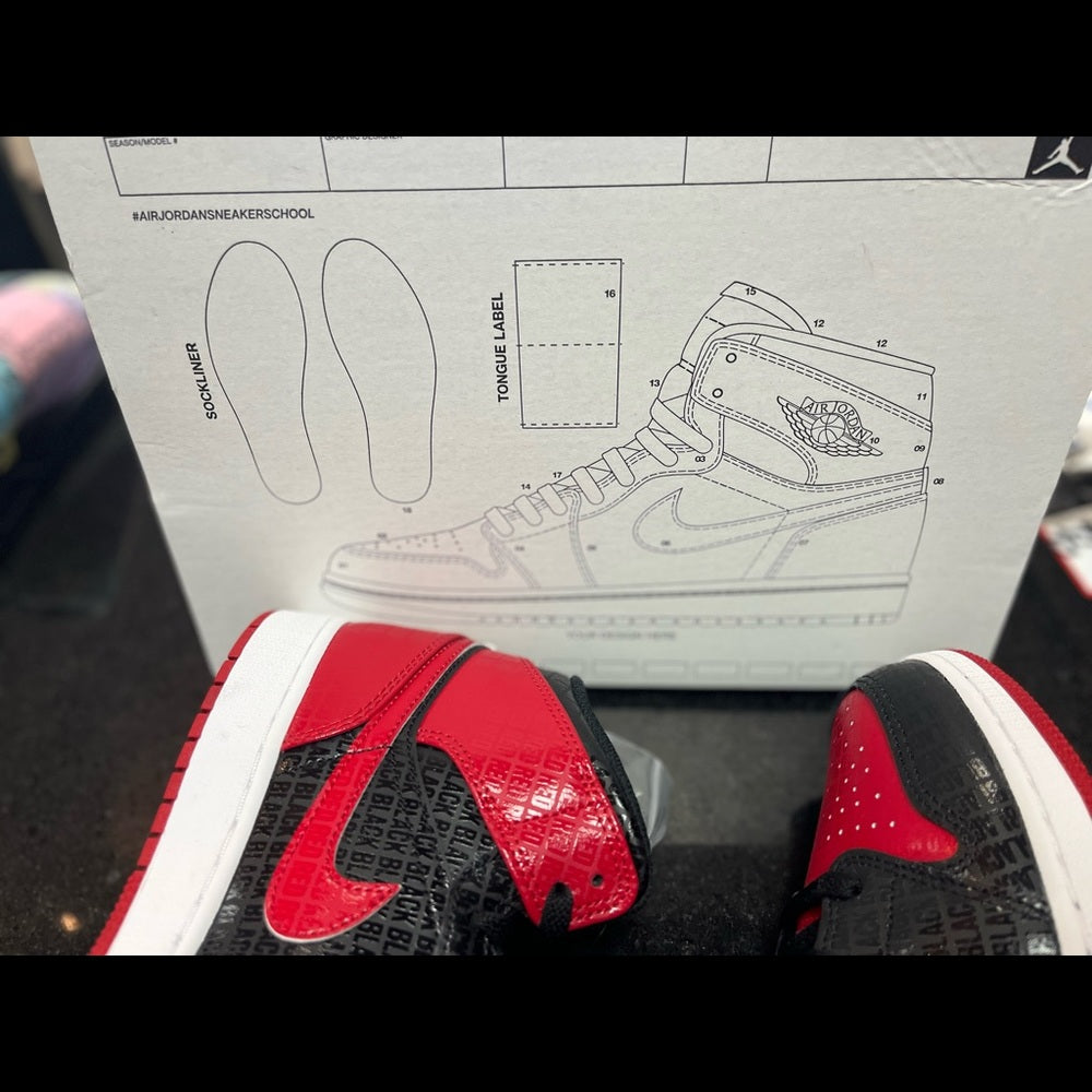Sz 6.5 Jordan 1s red black all over design Nwb dm9650 001