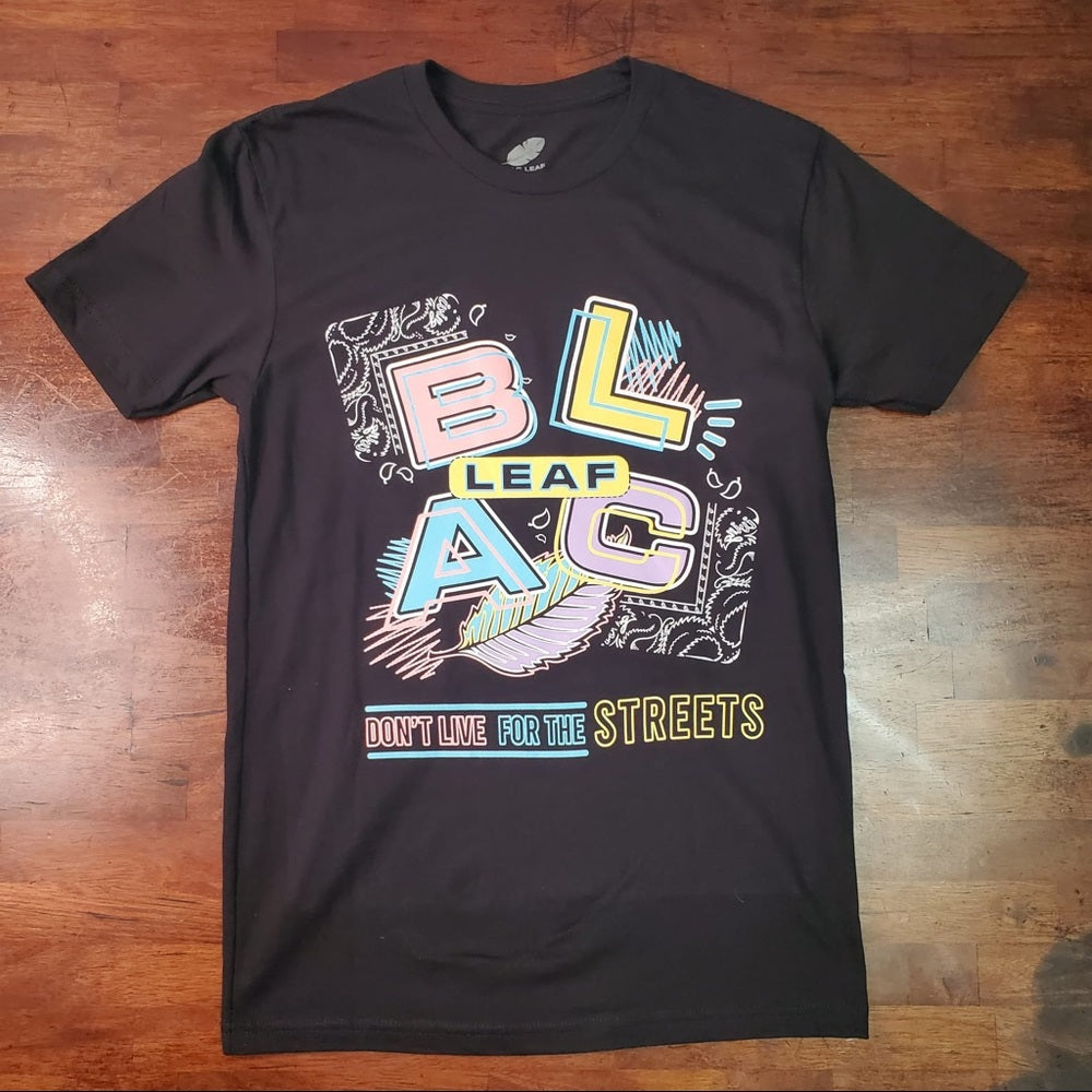 Sz Various blac leaf tee black