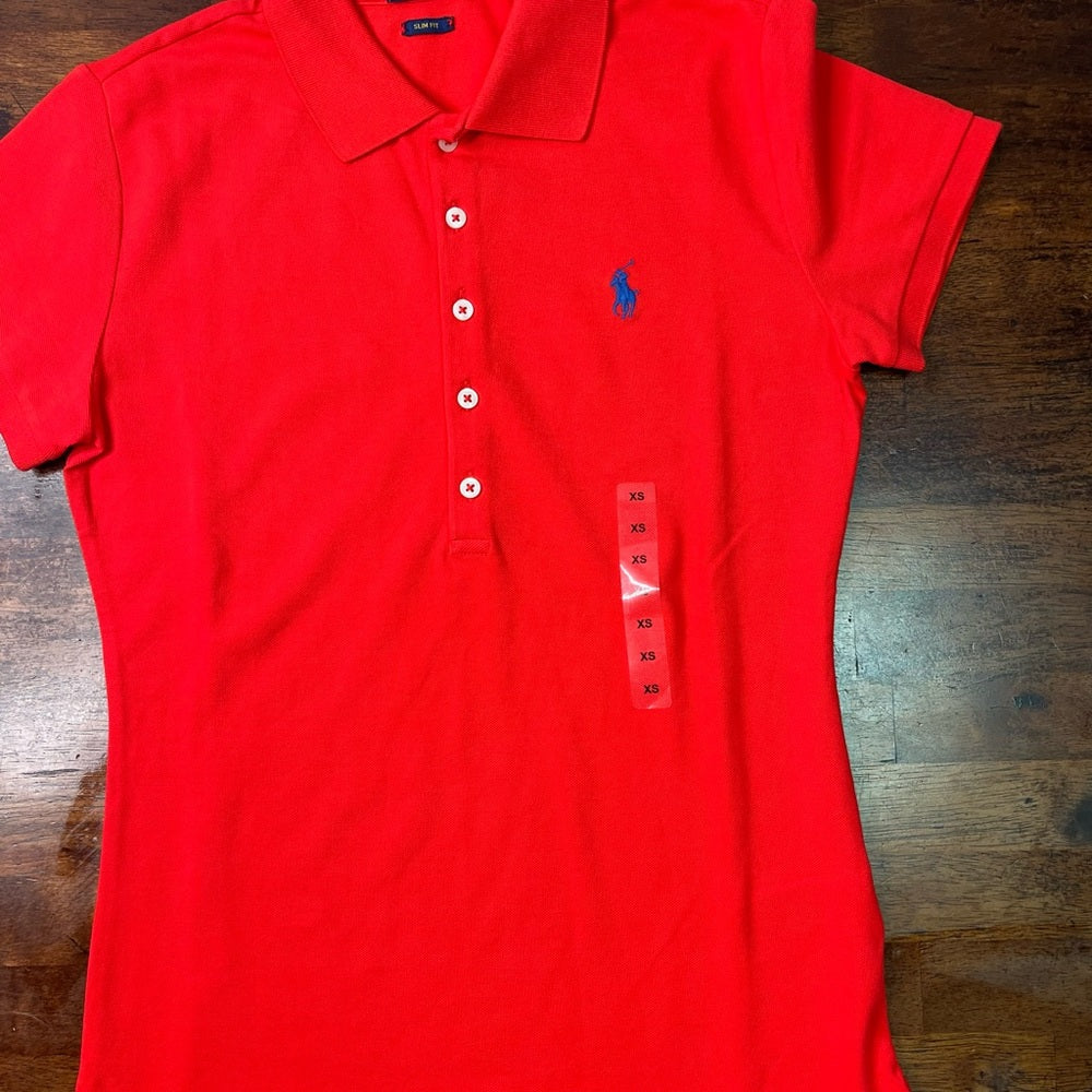 Sz Various red polo womens shirt