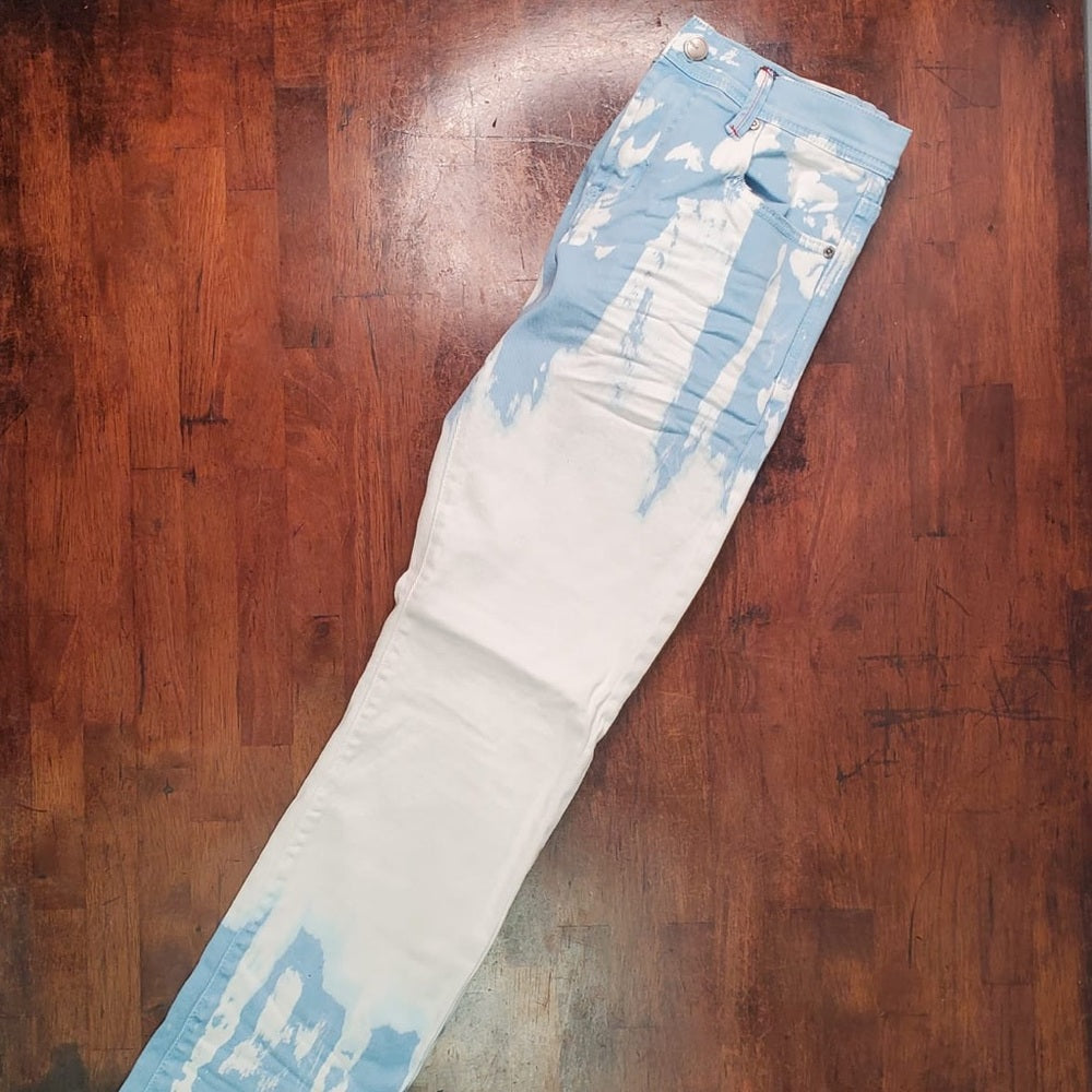 Blue jean acid wash stack denim Sz various