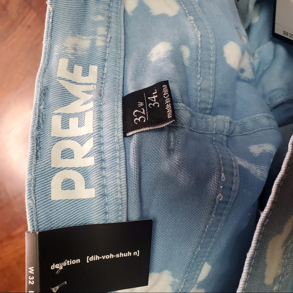 Blue jean acid wash stack denim Sz various