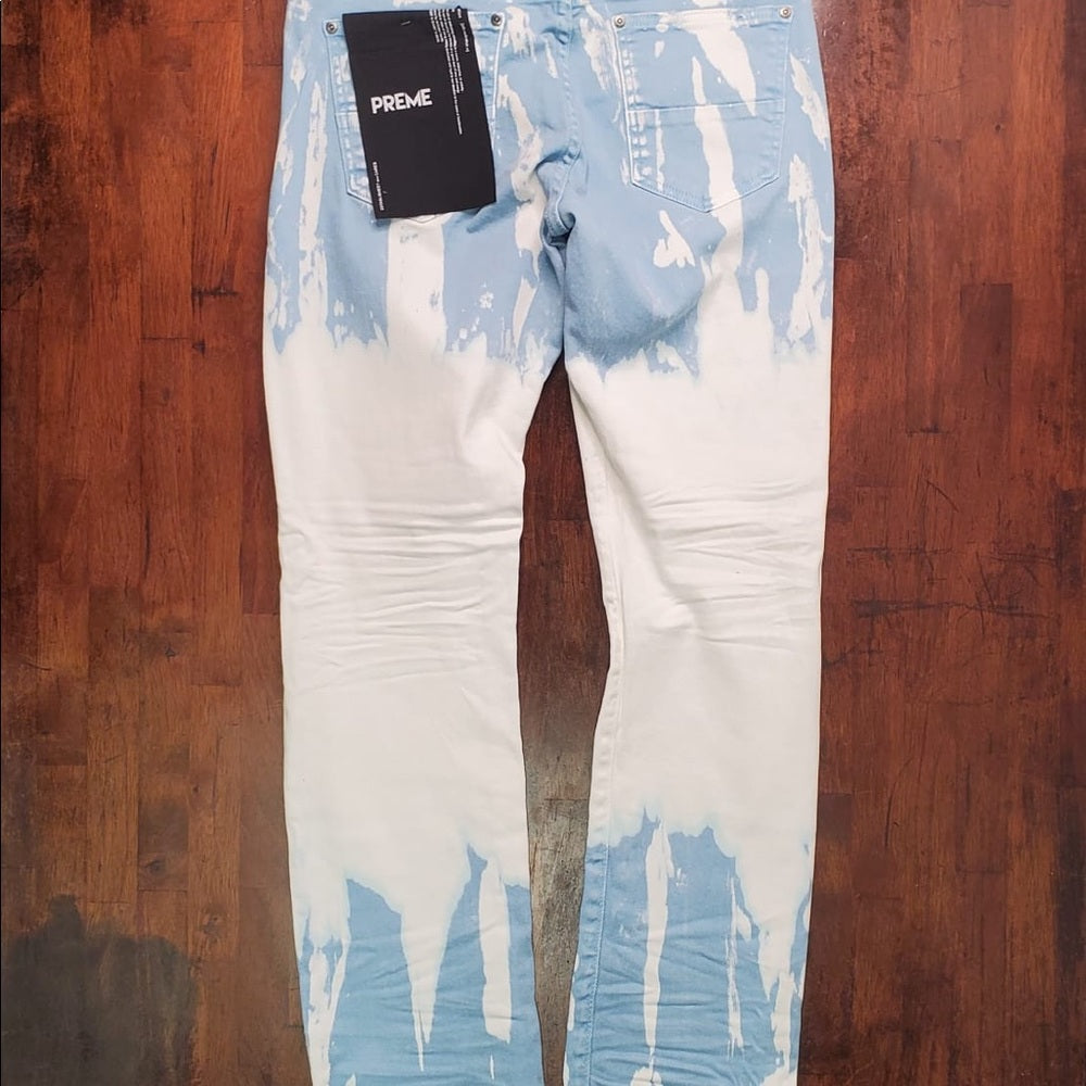 Blue jean acid wash stack denim Sz various