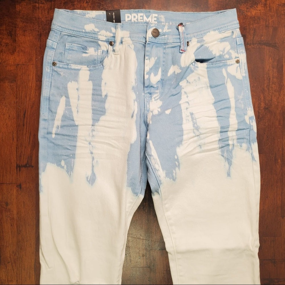 Blue jean acid wash stack denim Sz various