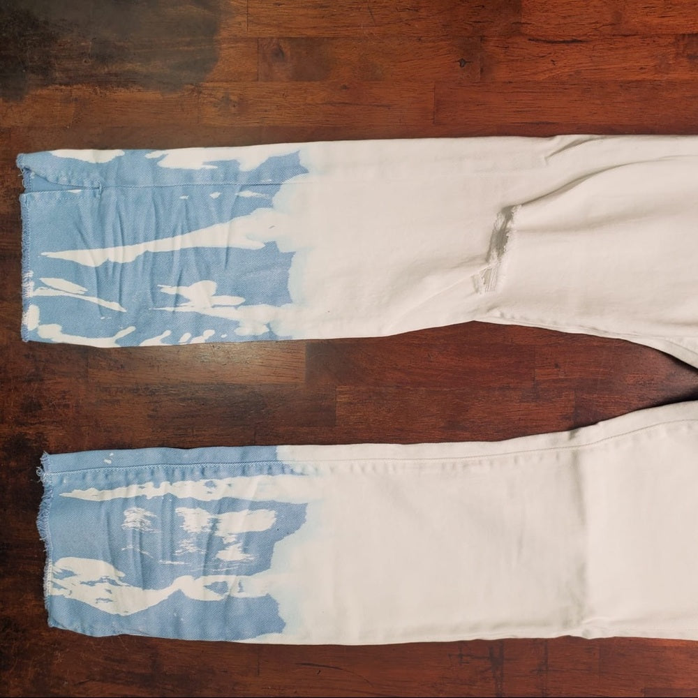 Blue jean acid wash stack denim Sz various