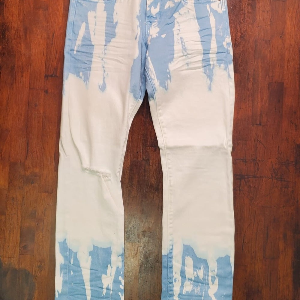 Blue jean acid wash stack denim Sz various