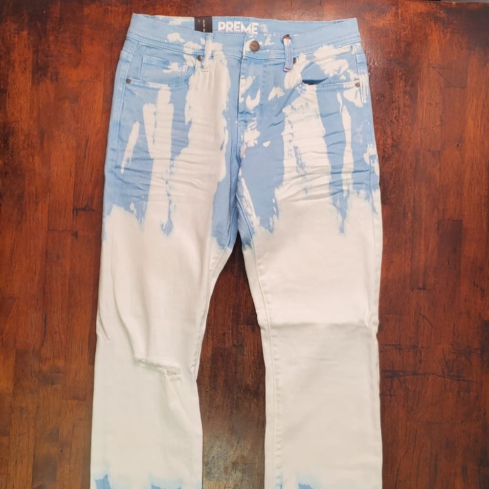 Blue jean acid wash stack denim Sz various