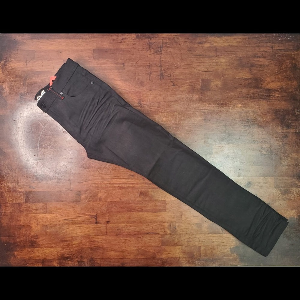 Sz Various plain black no rip jeans