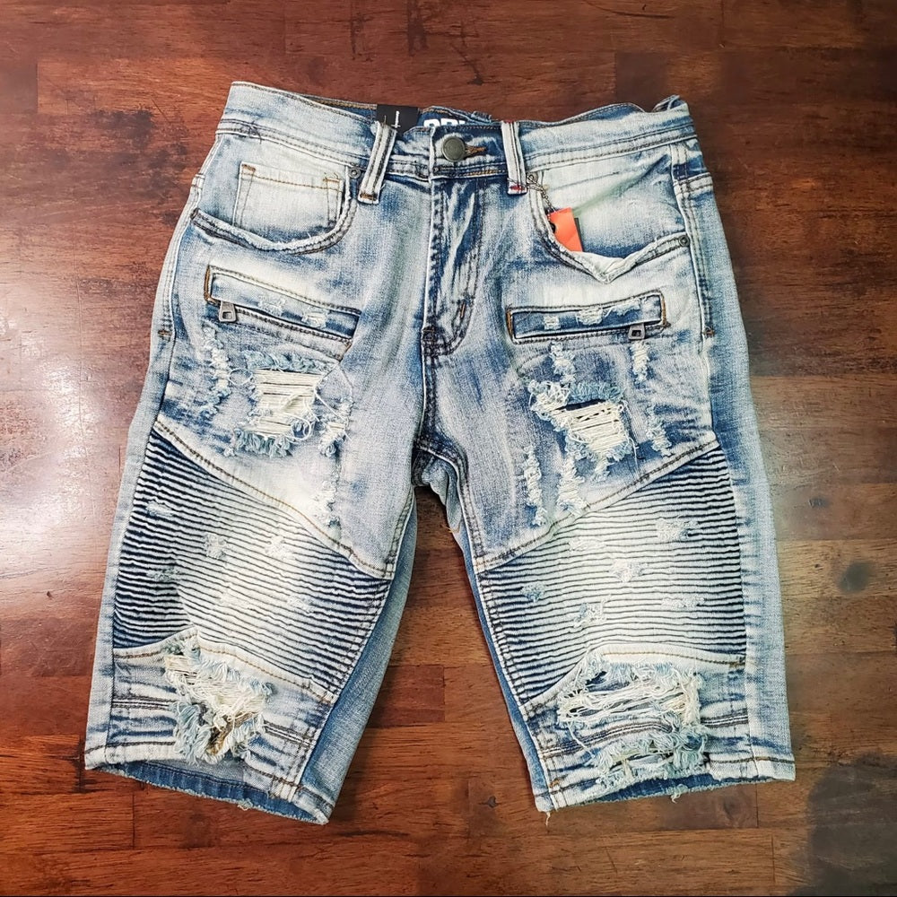 Blue ripped denim shorts Sz Various