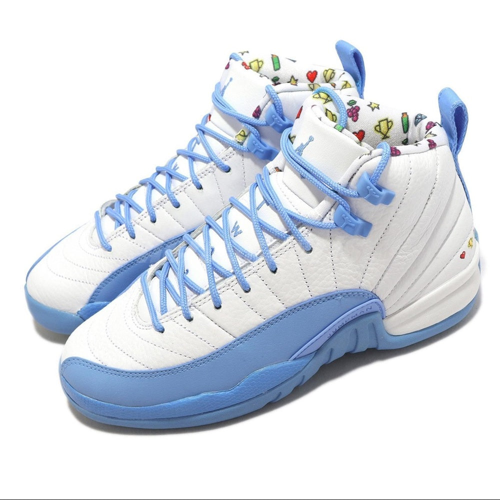 Sz Various Retro 12 s emoji university blue