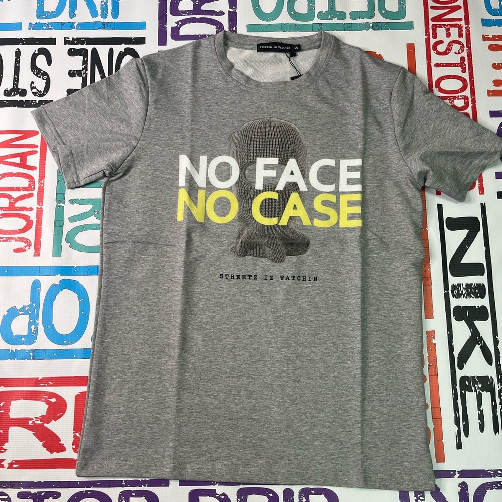 No face no case tee Sz Various gray lime