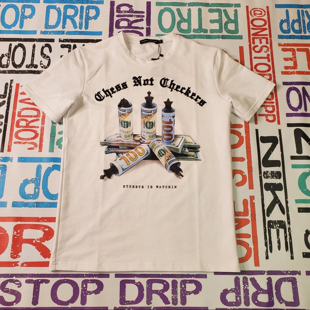 Chess not checkers tee Sz Various white