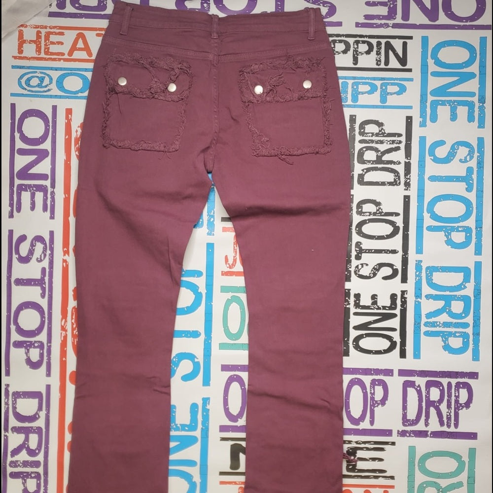 Purple stack denim jeans sz various
