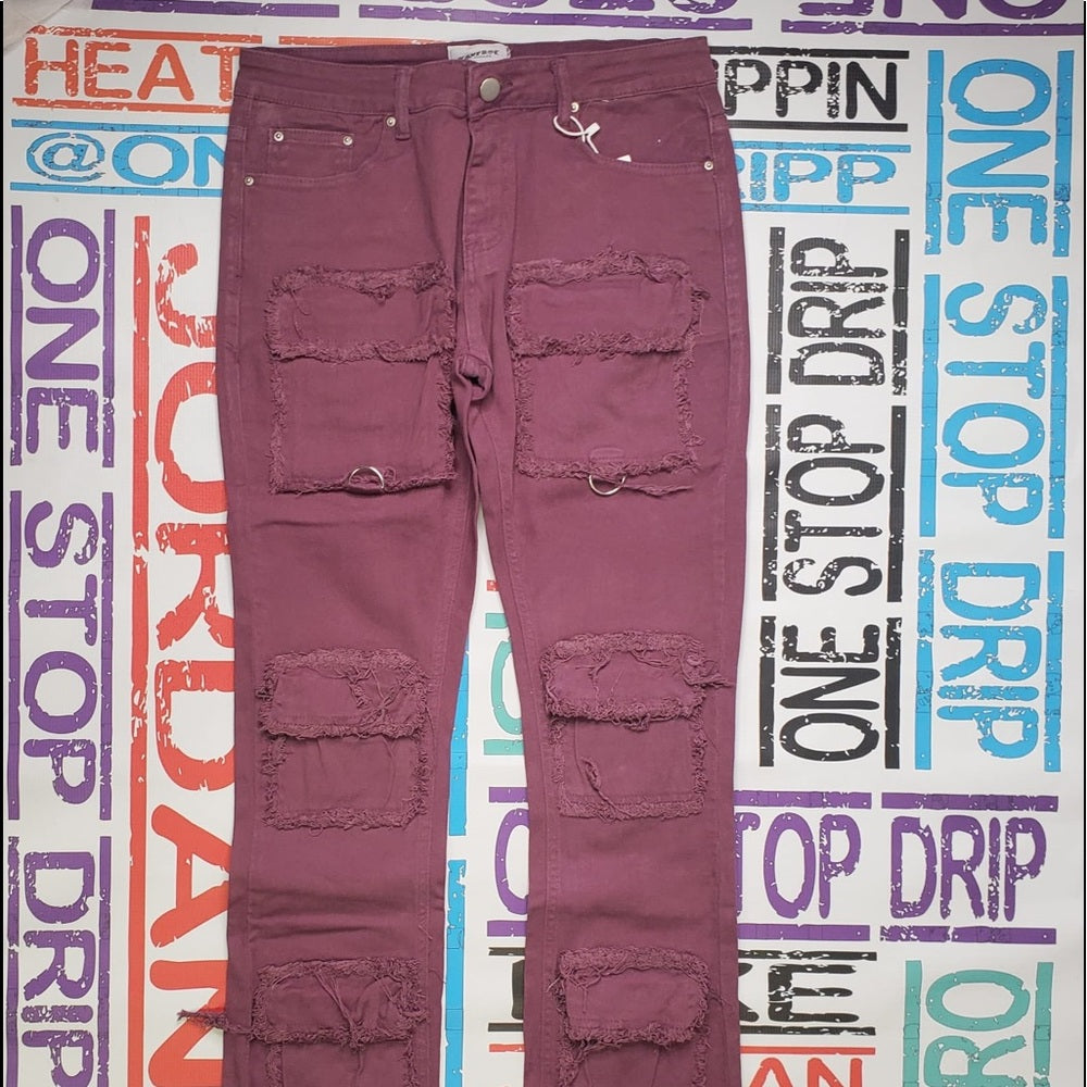 Purple stack denim jeans sz various