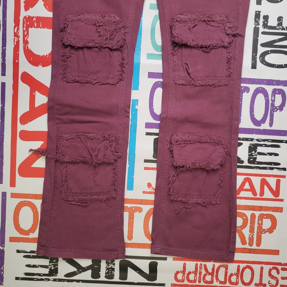 Purple stack denim jeans sz various
