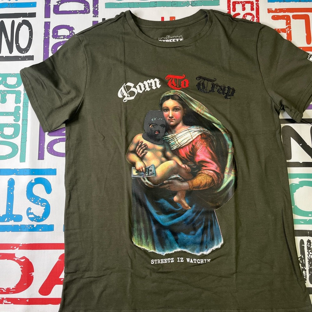 Born 2 trap graphic tee Sz Various