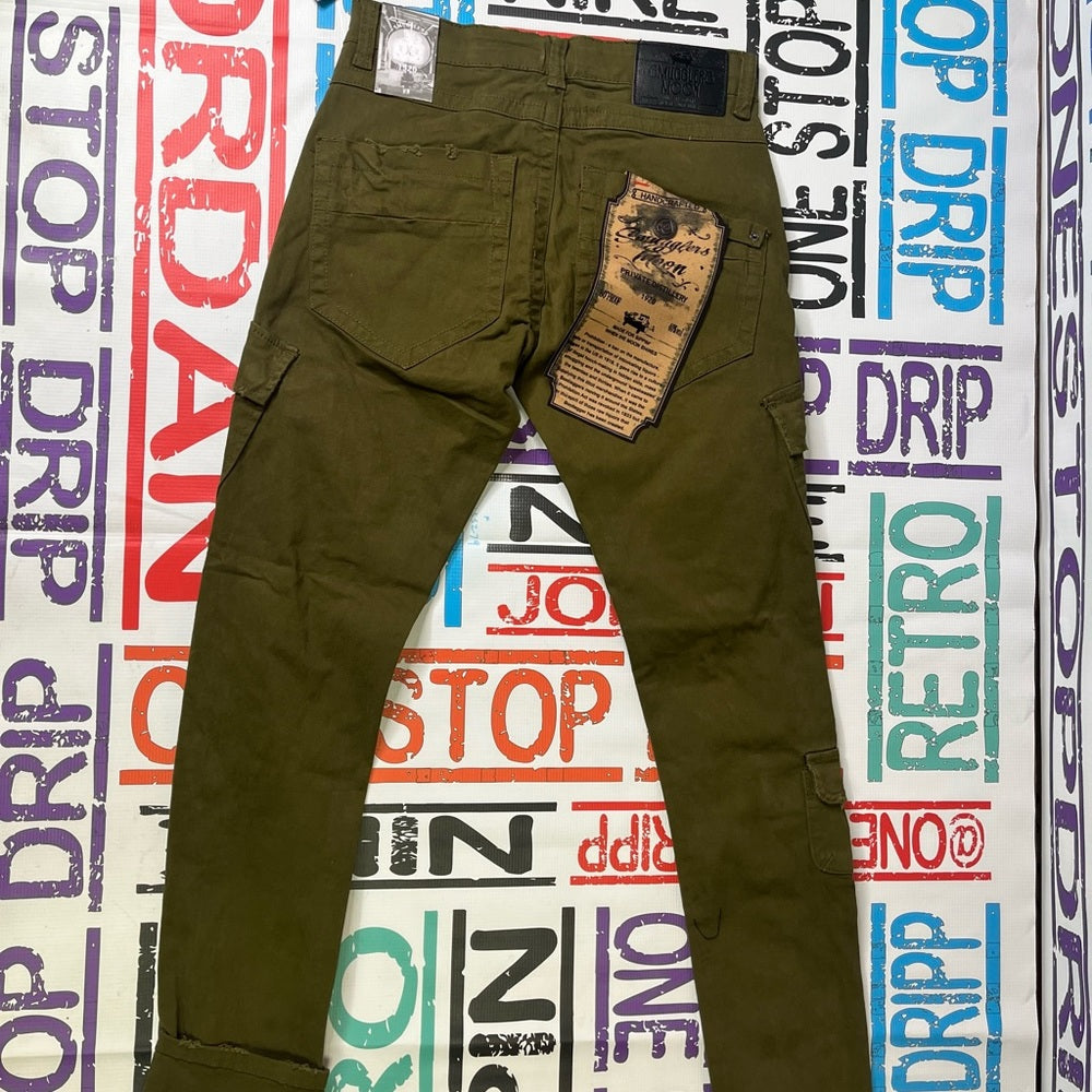 Olive smugglers moon pocket zip jeans sz various