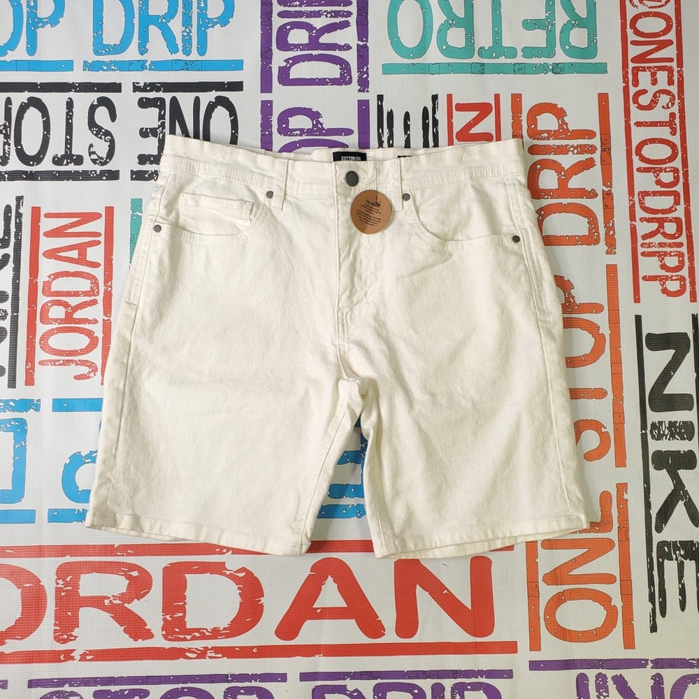 S various white cotton on shorts white