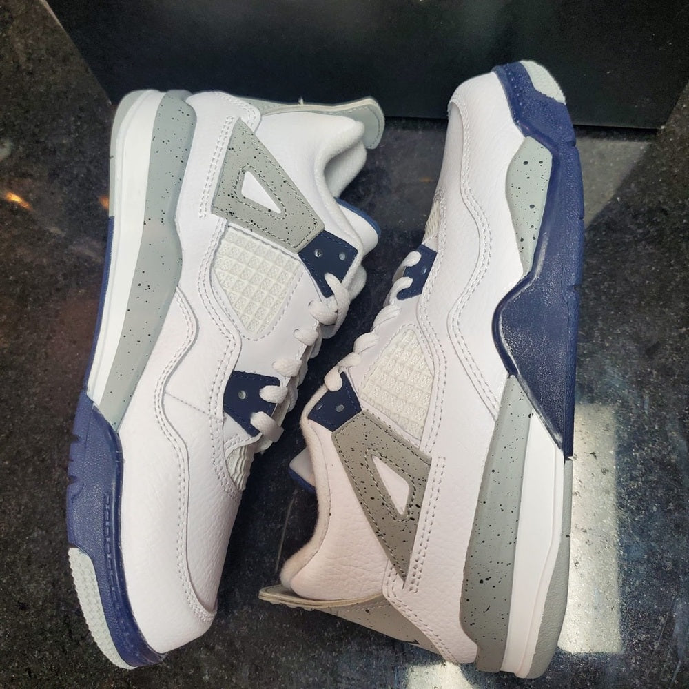 Sz 1 Jordan retro 4s white & navy
