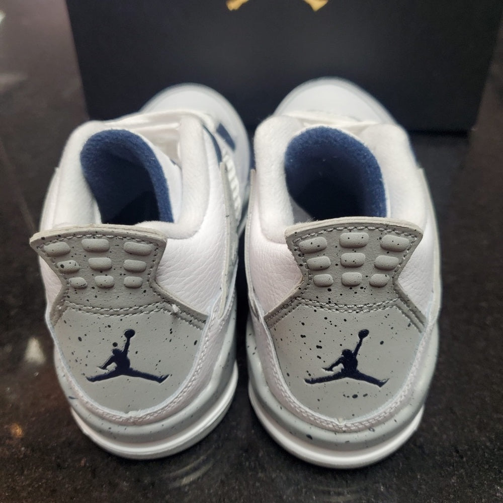 Sz 1 Jordan retro 4s white & navy