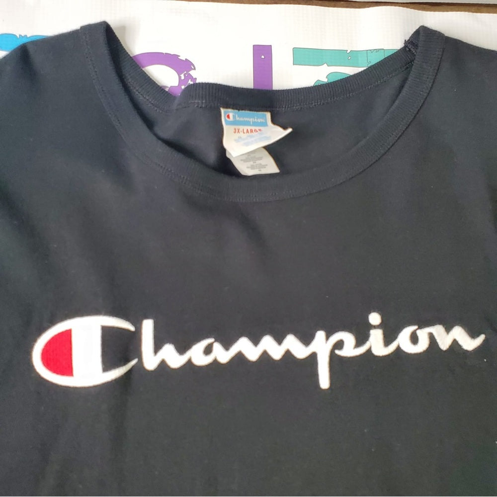 Sz 3xl black champion longsleeve stitch tee