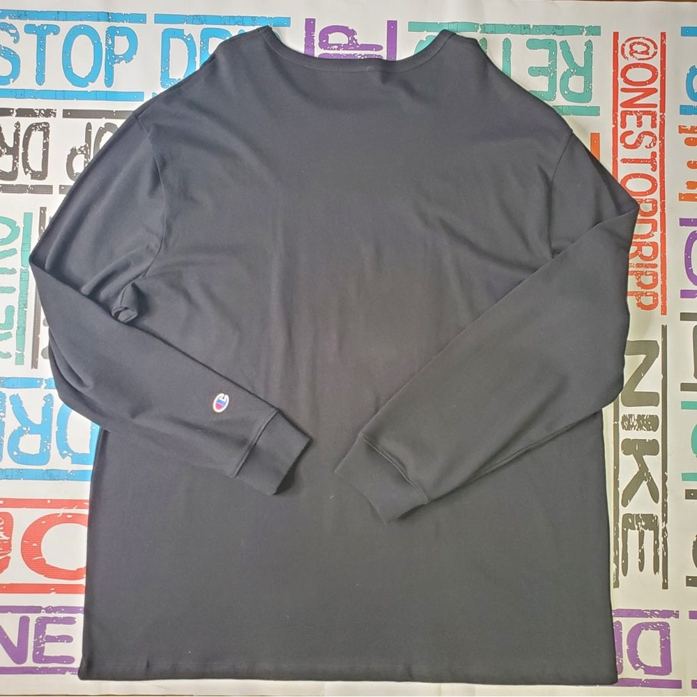 Sz 3xl black champion longsleeve stitch tee