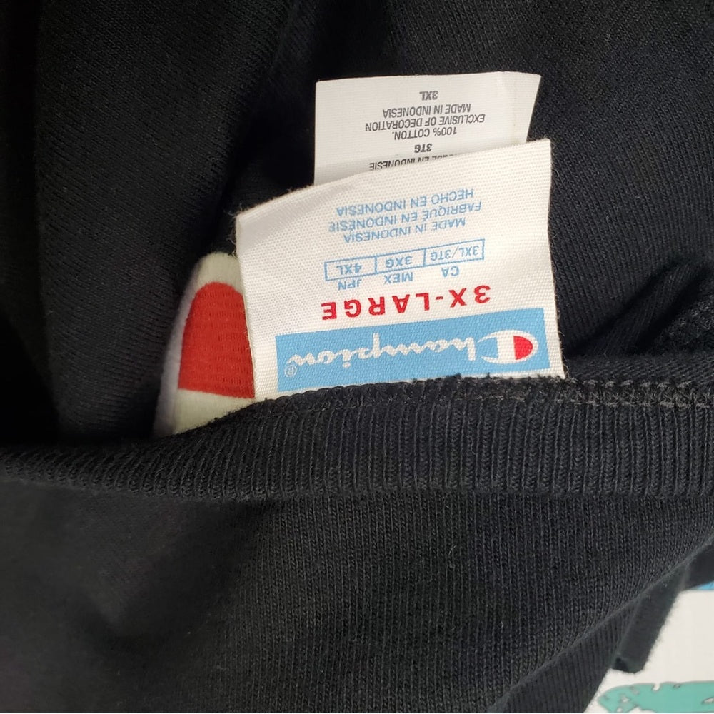 Sz 3xl black champion longsleeve stitch tee
