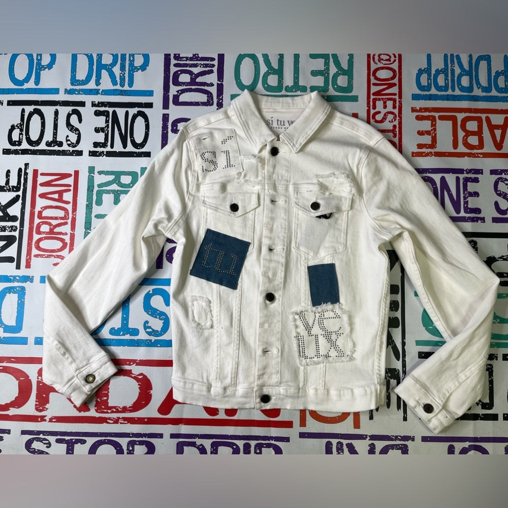 2 Piece denim set white & blue Sz various