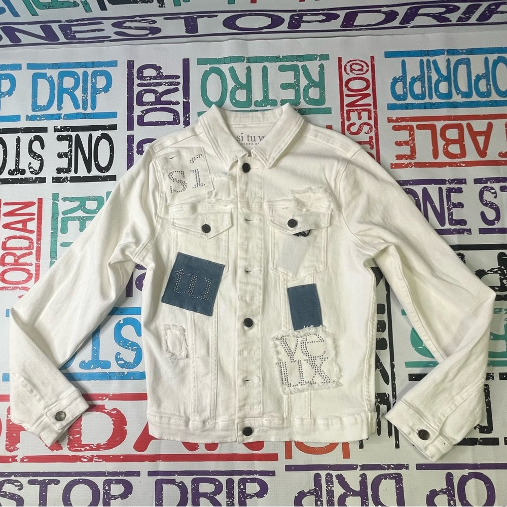 2 Piece denim set white & blue Sz various