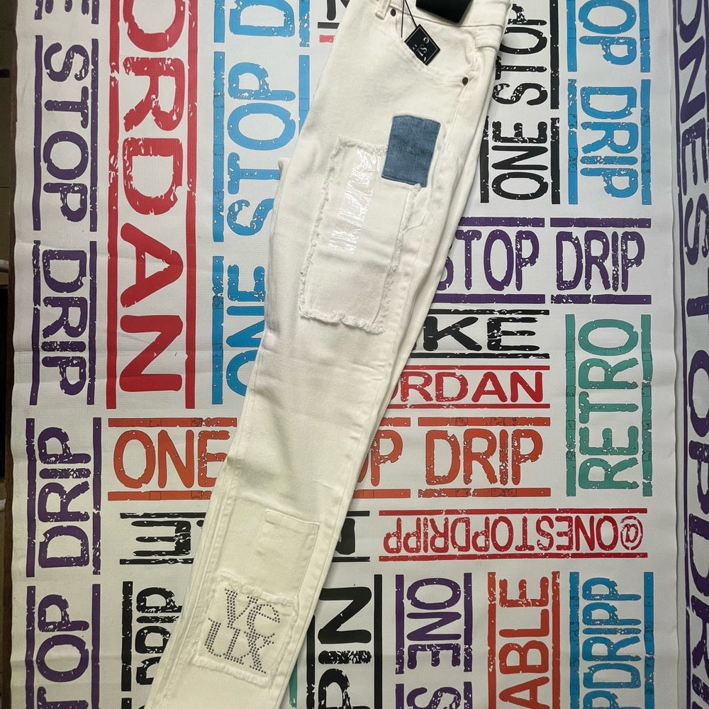 2 Piece denim set white & blue Sz various