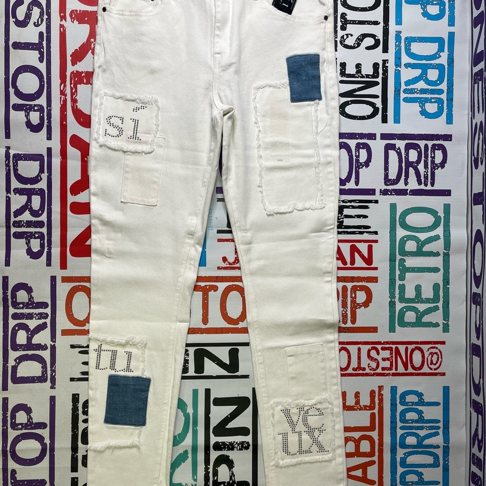 2 Piece denim set white & blue Sz various